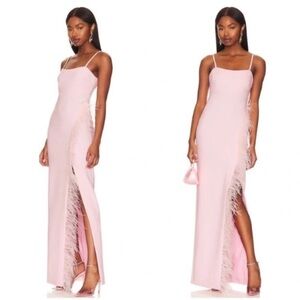 Likely Nelly Feather Maxi Dress Pink